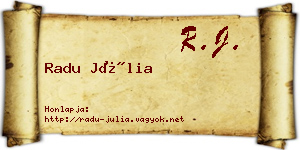 Radu Júlia névjegykártya